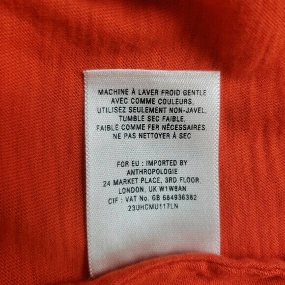 Anthropologie Leifnotes Sleeveless Top Surplice Orange Medium - Picture 7 of 7